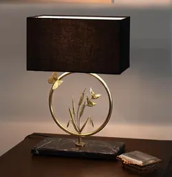 آباژور دستساز رومیزی گالری عزیزی مدل پروانه و گندم