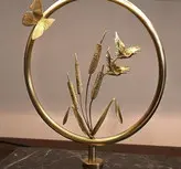 آباژور دستساز رومیزی گالری عزیزی مدل پروانه و گندم