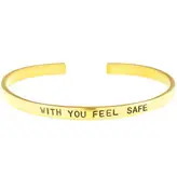 دستبند برنجی گالری عزیزی طرح fell safe with you مدل 15505