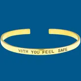 دستبند برنجی گالری عزیزی طرح fell safe with you مدل 15505