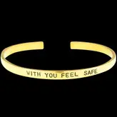 دستبند برنجی گالری عزیزی طرح fell safe with you مدل 15505
