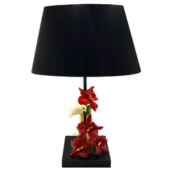 آباژور رو میزی دستساز گالری عزیزی طرح پرنده و گل ارکیده مدل GZ98678