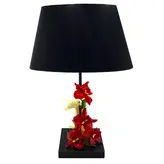 آباژور رو میزی دستساز گالری عزیزی طرح پرنده و گل ارکیده مدل GZ98678