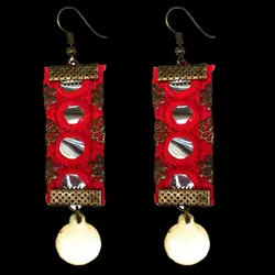 گوشواره زنانه طرح آینه دوزی مدل 15049