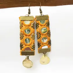 گوشواره زنانه طرح آینه دوزی مدل 15049