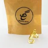 انگشتر زنانه برنجی گالری عزیزی طرح عشق مدل gz99544