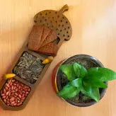 ظرف مزه خوری دستساز گالری عزیزی طرح بلوط مدل 15840