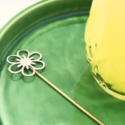 قاشق برنجی دستساز گالری عزیزی طرح گل مدل 15721