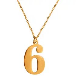 گردنبند استیل زنانه گالری عزیزی طرح عدد 6