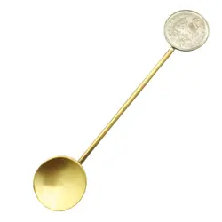 قاشق برنجی چایخوری گالری عزیزی مدل سکه پهلوی