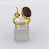 انگشتر زنانه برنجی گالری عزیزی طرح پرنده مدل GZ99143