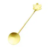 قاشق چای خوری برنجی دستساز طرح گل مدل 15689
