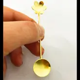قاشق چای خوری برنجی دستساز طرح گل مدل 15689