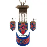 نیم ست زنانه دستدوز روچ طرح سوزن دوزی مدل 15560