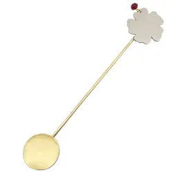 قاشق برنجی دستساز گالری عزیزی طرح گل مدل 15718