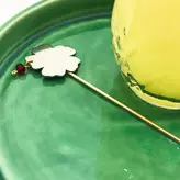 قاشق برنجی دستساز گالری عزیزی طرح گل مدل 15718