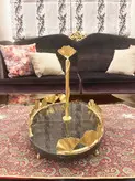 شیرینی خوری دستساز برنج و سنگ گالری عزیزی مدل برگ نیلوفری