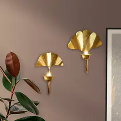 ست جاشمعی دیواری دستساز گالری عزیزی مدل برگ