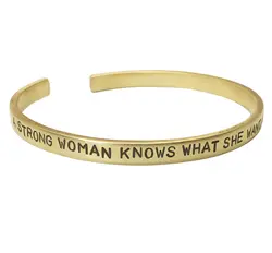 دستبند زنانه برنجی گالری عزیزی مدل زن قوی