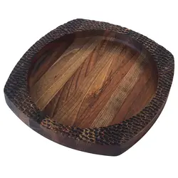 ظرف سرو چوبی دستساز شاخه مدل مغار چوب