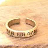 انگشتر مردانه دستساز برنجی گالری عزیزی مدل no pain no gain
