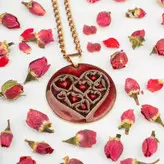گردنبند زنانه مس و میناکاری گالری آراسته مدل قلب ها