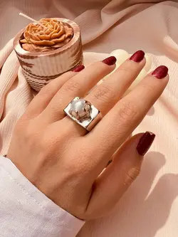 انگشتر زنانه استیل گالری عزیزی مدل pearl