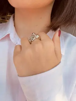 انگشتر زنانه استیل گالری عزیزی مدل بوسه