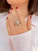 انگشتر زنانه استیل گالری عزیزی مدل پای گربه
