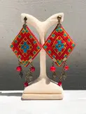 گوشواره زنانه سوزندوزی بلوچ روچ مدل مکران