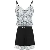 ست تاپ و شلوارک مجلسی زنانه سوزندوزی بلوچی روچ مدل کلاسیک