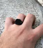 انگشتر مردانه سنگ مشکی گالری عزیزی مدل رولکس