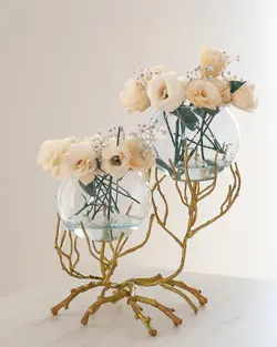 گلدان دکوری مدرن دستساز برنجی گالری عزیزی مدل شاخه های درخت