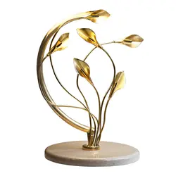 دکوری رومیزی برنجی دستساز گالری عزیزی مدل گل های شیپوری