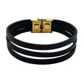 دستبند چرم طبیعی گالری عزیزی مدل ga99