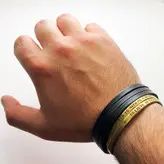 دستبند چرم طبیعی گالری عزیزی مدل ga99