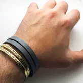 دستبند چرم مردانه گالری عزیزی مدل ga100