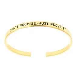 دستبند برنجی مردانه و زنانه گالری عزیزی مدل نوشته انگیزشی { قول نده ؛ ثابتش کن }