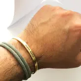 دستبند برنجی مردانه و زنانه گالری عزیزی مدل ادامه بده