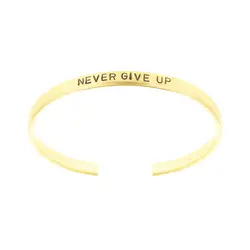دستبند برنجی مردانه و زنانه گالری عزیزی مدل NEVER GIVE UP ( هرگز تسلیم نشو )