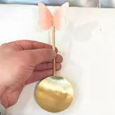 قاشق آجیل خوری برنجی و میناکاری مدل پروانه