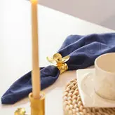 حلقه دستمال برنجی گالری عزیزی مدل گل