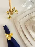 حلقه دستمال برنجی گالری عزیزی مدل گل