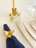 حلقه دستمال برنجی گالری عزیزی مدل گل