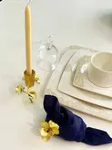 جاشمعی رومیزی برنجی گالری عزیزی مدل شاخه های گل