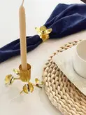 جاشمعی رومیزی برنجی گالری عزیزی مدل شاخه های گل