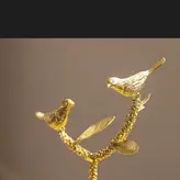 ظرف سرو پذیرایی برنجی گالری عزیزی طرح پرندگان