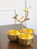 ظرف سرو پذیرایی برنجی گالری عزیزی طرح پرندگان