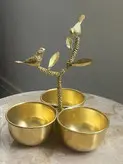 ظرف سرو پذیرایی برنجی گالری عزیزی طرح پرندگان