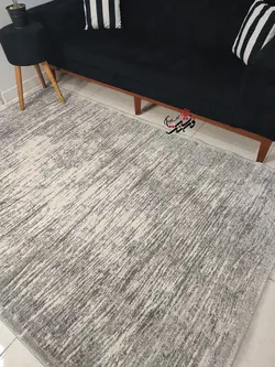 گلیم فرش ساوین طرح آنیسا رنگ نقره ای